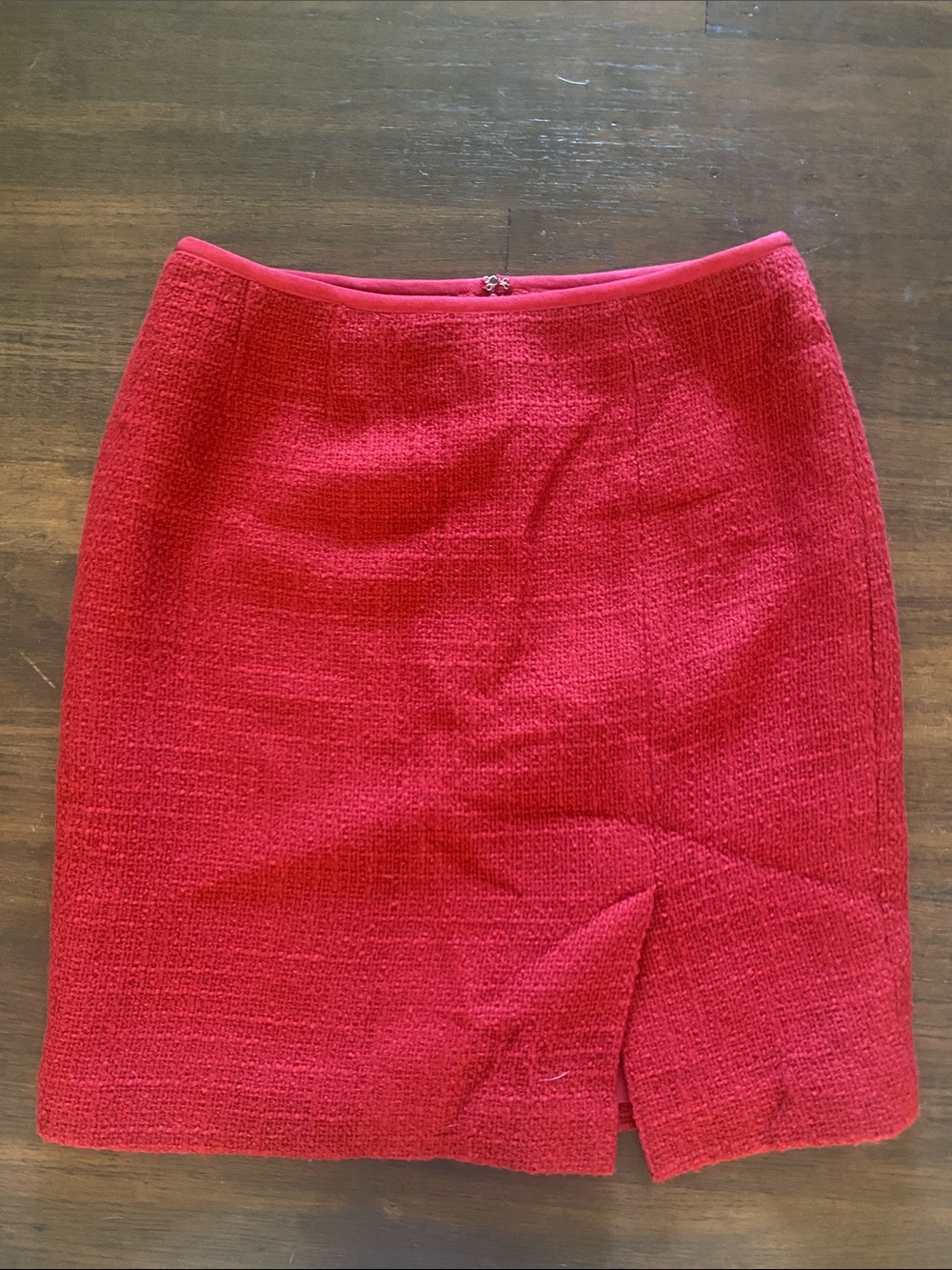 Red Tweed Women's Pencil Skirt - Classic Style